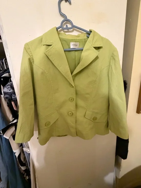 Motivi Lime Green Blazer – Made in Italy | Size IT 44 (US 8, Fits S/M) - Picture 2 of 5